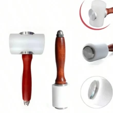 T-Head Nylon Leather Carving Mallet, Wooden Handle Leather Craft Hammer For DIY Leather Stamping Punching Sewing Handmade Tool - A - View 1