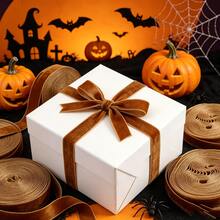 Pita Beludru Cokelat Muda 5 Yard, Gaya Klasik yang Lembut, Cocok untuk Kemasan Kotak Hadiah, Dekorasi Pohon Natal, Pita Buatan Tangan, Dekorasi Kerajinan, Pilihan DIY Halloween dan Natal Serbaguna (0,6cm/1,0cm/1,5cm/2,0cm/2,5cm) - Cokelat muda - View 5