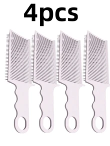 1/2/3/4 piezas Peine de posicionamiento y estilo, peine de corte de cabello degradado, herramienta de corte de cabello, peine de empuje de parte superior plana, peine de corte de cabello de posicionamiento esponjoso, peine de corte de cabello de posicionamiento curvo ajustable, herramienta auxiliar de corte de cabello, adecuado para hombres, barberos y salones de belleza - Multicolor - Ver 13