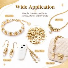 100-200-300-500-600pcs 4mm 6mm CCB Pendant Spacer Beads Gold Beads Wheel Beads Flat Round Loose Beads DIY Jewelry Making Material Accessories - Gold - View 6