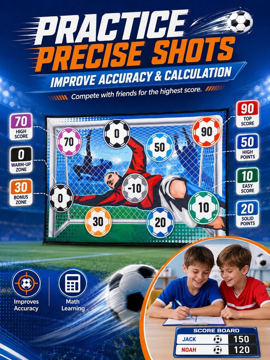 Football Digit Game Fabric Mute Toy, Indoor Outdoor Sports Interactive Digit Portable Storage Family Party Multiplayer Entertainment, Suitable For 3-12 Years Old Boys, Gift For Birthday - Multicolor - View 1