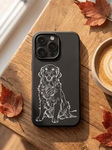 Funda de teléfono personalizada con diseño de dibujo de línea personalizable, con patrón de dibujos animados, compatible con iPhone 17 16 15 Pro Max, adecuada para personalización de retratos personales de familia, parejas, mascotas, amigos, con características anti-caída y anti-arañazos - Negro - Ver 4