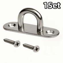 1Set/2/4Sets Heavy Duty Rectangular Pad Eye Ring Hook U-Shaped Design Screw Mount Hanging Bracket, Suitable For Hammocks, Fitness Equipment And Boat Deck Home Use - Multicolor - View 14