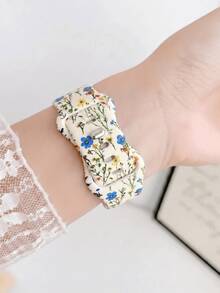 1 pièce Bracelet de montre en silicone à motif floral coloré à la mode, compatible avec Apple Watch 38/40/41/42/44/45/46/49mm, bracelet de montre de sport en silicone souple à motif floral pastoral pour Apple Watch femmes séries Ultra/SE/8/7/6/5/4/3/2/1, convient pour assortir aux tenues, usage quotidien, usage en vacances - Multicolore - Voir 4