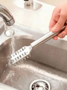 1 Pc Stainless Steel Manual Fish Scaler, Efficient Fish Scale Scraper Remover Tool, Practical Household Kitchen Gadget, Easy To Use Handheld Fish Cleaning Accessory For Home Seafood Preparation - Multicolor - View 2