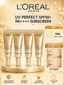 L’Oreal Paris L'Oreal Nueva Crema Aislante de Multi-Protección, Muestra 7ml, 4 piezas, SPF50+PA++++, Textura Ligera, No Grasosa, Frescura de Larga Duración, Adecuada para Todos los Tipos de Piel - Nueva crema solar multiprotección: protección externa e interna. - Ver 2