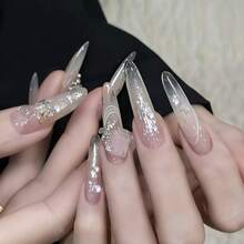 蛋白石貝殼美甲片附白色珍珠，幻彩極光魚鱗美甲亮粉，閃亮水晶亮片DIY美甲用，沙龍與居家適用閃亮美甲用品，Y2K女性女孩美甲配件 - 白色 - 查看 7