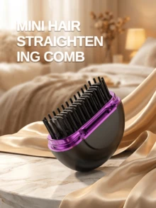 LEVIATECH Wireless Mini Hair Straightener Comb, 3 Adjustable Temperature Levels, USB Rechargeable, Heat-Resistant Design Suitable For All Hair Types, Portable Hair Straightener With Dual Straightening And Hair Care Functions - Multicolor - View 13