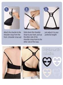 1pc Flower-Shaped Bra Strap Clip, Invisible Anti-Slip Bra Strap Fixing Buckle, Women's Lingerie Accessory, Invisible Anti-Slip Bra Strap Buckle, Suitable For Cross-Back Lingerie, Transparent Buckle, Anti-Slip - Multicolor - View 12