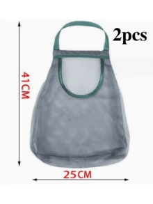 1/2 Pcs Multi-Functional Kitchen Storage Mesh Bag - Wall-Mounted Organizer For Fruits, Vegetables, Ginger, And Garlic | Home Essential Accessory (Please Check The Size Carefully Before Placing An Order.) - Multicolor - View 9