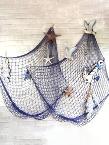 1pc Beach Fishing Net Decor, Party Decoration, Suitable For Nautical Theme Party, Pirate Party, Hawaiian Party, Ocean Style Party And Home Decor, Room Decor, Wall Decor - Multicolor - View 5