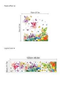 1 Set Forest Fairy Floral Wall Decals, Colorful Butterfly Children's Room Decoration Stickers, Fairy Tale Style Bedroom Remodeling Stickers, Fairy Wall Decals, Children's Room Decoration Stickers, Butterfly Floral Wall Decals, Mori Style Wall Decals, Fairy Tale Style Wall Decals, Self-Adhesive Removable Wall Decals, Girls' Room Wall Remodeling - Wall Stickers - View 11