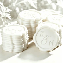 50pcs/100pcs/200pcs/300pcs/400pcs/500pcs Customized Logo Wax Seal Stickers, Handmade Wax Seal Stickers, Suitable For Wedding Invitations, Self-Adhesive Envelope Wax Seal Stickers - Your Choice - View 4