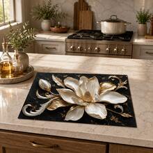 1pc 3D Floral Pattern Diatomaceous Earth Absorbent Mat, Non-Slip Heat-Resistant Water-Absorbing Pad, Suitable For Kitchen Countertop, Coffee Machine, Tableware, Home, Cafe, Bar, Party Decoration, Placemat Gift - Multicolor - View 4