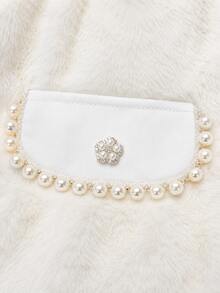 Elegant White Women's Outfit With Cropped Jacket And Short Skirt, Embroidered With Sparkling Rhinestones. A Sophisticated Feminine Look For Parties, Work, Dates, And Special Occasions. - 白色 - 查看 2