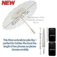 2/1 pièce - 80/60/40 cm Parasol en papier, Parasol de mariage DIY vierge, Parasol. Parasol de mariage, Faveurs de fête de mariage, Décorations de table. Pour diverses fêtes de festival/Décoration de mariage de la mariée, Décoration de demoiselle d'honneur, Cadeau, Accessoires de photographie de mariage, Traditionnel - Blanc - Voir 11