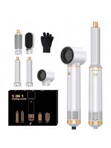 UKLISS Cepillo secador antiencrespamiento de 110.000 RPM + rizador automático + cepillo alisador + peine voluminizador: Set profesional de cuidado capilar Air-Styling 5 en 1, 6 herramientas en 1 para un peinado sin esfuerzo, regalo de Navidad perfecto. - Enchufe EU Tipo C(220-240V) - Ver 3