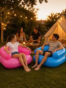 1 chiếc ghế sofa bơm hơi di động chất lượng cao - Chất liệu PVC bền, thiết kế trong suốt, không cần điện, thích hợp cho cắm trại ngoài trời, dã ngoại, tụ họp gia đình, sân sau, bãi biển, công viên. - Ghế sofa bơm hơi - Xem 6