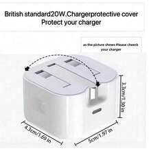 1 Set Blue Turtle Charger Protective Case, Compatible With UK Standard 18W/20W Transparent Charger Protective Case, Compatible With 13/14/15/16, TPU Cable And Charger Head Protective Sleeve, Gift, Electronic Office Accessories, Cable Protective Sleeve, Charger Accessories, Phone Accessories - Blue Sea Turtle - View 6