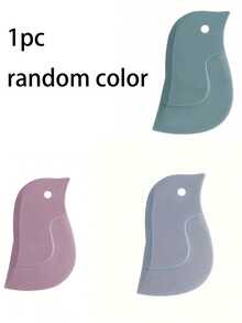 1 pieza/3pcs Juego de raspadores de cocina de silicona con borde suave en forma de pingüino lindo de color aleatorio, elimina fácilmente la grasa persistente y los residuos de horneado, adecuado para varias superficies, diseño vívido y lindo - Gris - Ver 15
