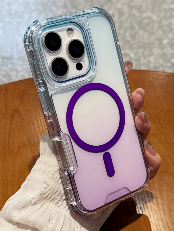 1款可愛透明漸層磁吸無線充電手機殼，適用於 iPhone 17 Air 16 15 14 13 12 11 Pro Max Plus，軟矽膠背蓋，糖果色