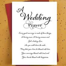 1pc Heartwarming Wedding Greeting Card For Bride And Groom, Newlywed Couple – Calligraphic Prayer Text Hand-Drawn Script Design, Spiritual Blessing Card, With Envelope - Multicolor - View 8