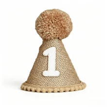 1pc/3pcs 1st Birthday Party Decorations - High Chair Banner, Birthday Hat, Party Decor - Brown - View 6
