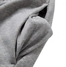 Pantalones deportivos de punto adidas para hombre, cómodos y suaves, de color liso y tiro medio, color gris. - Gris - Ver 8