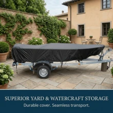 Heavy Duty Jet Ski Cover, Waterproof Towable Boat Cover With UV Protection, Windproof Buckles And Ventilation, Fits 3-Seater Jet Ski, Marine Accessories - Black - View 7