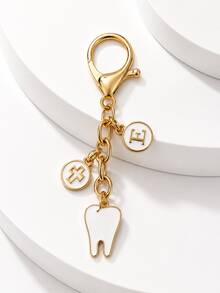 Tooth-Themed Keychain, Vintage Medical Style Personalized Key Chain, Bag Accessory, Birthday Party Favor, Creative Small Gift For Couples - White Teeth - View 5