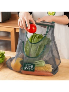 1/2 Pcs Multi-Functional Kitchen Storage Mesh Bag - Wall-Mounted Organizer For Fruits, Vegetables, Ginger, And Garlic | Home Essential Accessory (Please Check The Size Carefully Before Placing An Order.) - Multicolor - View 2