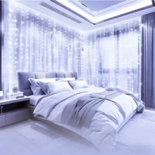 Garden Decor, Remote Control 8 Flashing Modes Fairy Lights, Wedding Party Decoration String Lights, Sparkling USB Powered Curtain Lights Suitable For Christmas, Halloween, Living Room, Bedroom, Kitchen Atmosphere Decoration Hanging Colorful Lights, Holiday Decoration, Garden Decoration Hanging String Lights, Fairy Tale Garland Decoration, Indoor Wall Decoration, Camping Decoration String Lights, Birthday Decoration Hanging String Lights - USB Curtain Light String - View 6