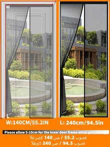 Mosquito Coil, Mosquito Repellent, Summer Door Curtain, Mosquito Repellent Door Curtain, Magnetic Door Curtain, Thermal Insulation Door Curtain, Magnetic Door Curtain Fabric Curtain, Mosquito Window Screen, New Magnetic Mosquito Net Door Screen, Width 100/120/140cm Length 240cm - Fine Mesh Material, Tent Mosquito Net With Full Magnets, It Can Be Closed Separately For Balcony, Easy To Install (Black/White) Summer Mosquito Repellent Screen Door Curtain/Magnetic Mosquito Net/Mosquito Net/Mosquito Net Curtain For Door/Apalus Magnetic Mosquito Net/Mosquito Net For Entrance Door - Black - View 20