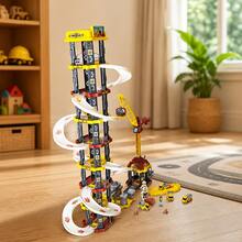 Boys' Large 8-Layer Engineering Series Track Car Toy With Crane, Children's Parking Lot Toy, Suitable As Birthday Gift (Random Color) - Yellow - View 6