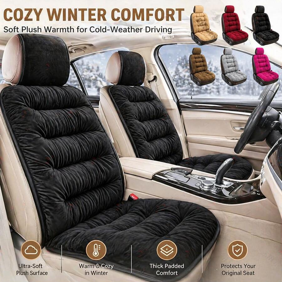 Premium Soft Car Seat Pad With Backrest, **Quick-Install Non-Slip** Interior Cover, **Snug Fit** Universal Seat Protector For Most Vehicles, All-Season Comfort (1 PC) - 均碼 - 查看 1