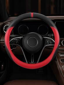 Sportliches Patchwork-Lenkradbezug aus ultrafeiner Faser mit Nappa-Gefühl, mit rutschfestem Innenring aus Gummi, perforiertes atmungsaktives Design, geeignet für alle Jahreszeiten, passend für Autos, LKWs und SUVs, Autoinnenraum-Accessoire - Lederperforation - Übersicht 15