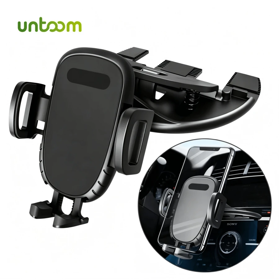 Soporte universal para teléfono móvil Untoom para ranura de CD del coche, montaje de teléfono giratorio 360 grados adecuado para iPhone