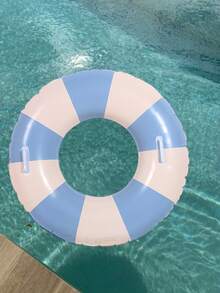 New Blue Handle Swim Ring, White & Blue Inflatable Swim Float, Suitable For Summer, Beach, Swimming Pool And Other Occasions, Inflatable Pool Float, Beach Essential, Pool Float - Swimming Ring - View 1