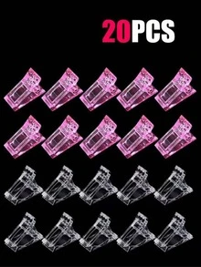 Quick Extension Gel Nail Clips, Nail Molds, Gel Nail Clips, Nail Extenders, UV/LED Extension Clips, Nail Art Tools, Nail Supplies, Manicure Tools, Nail Tools, 10/20pcs Transparent/Pink Nail Clips, Nail Supplies, Nail Art Tools, Back To School Supplies, Nail Art, Nail Extension Tools, Manicure Art, Women's Nail Supplies - Pink - View 11