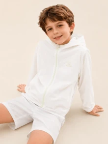 Balabala Chaqueta cortavientos con capucha ligera y fina para niños y niñas, ropa de exterior empaquetable para verano - benbai - Ver 7