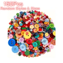 10/55/88/100/150/200 Piezas Botones de Resina de Colores Surtidos, Botones Redondos de 2 Agujeros y 4 Agujeros de Múltiples Tamaños, Manualidades DIY Collage, Decoración de Ropa, Accesorios, Estilos y Tamaños Aleatorios - Multicolor - Ver 14