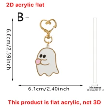Halloween Cute Ghost Matching Keychains, Suitable For Couples, Best Friends, Horror Magnetic Ghost Pendant Heart-Shaped Clasp Key Ring Holiday Gift, Backpack Car Key Charm - Thickened Upgraded Version - View 15