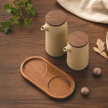 2pcs/1pc 250ml (8.8oz)/350ml (12.32oz) Ceramic Oil Bottle With Walnut Wood Sealed Lid, Round Kitchen Condiment Dispenser For Soy Sauce, Vinegar, Olive Oil And Peanut Oil - View 10