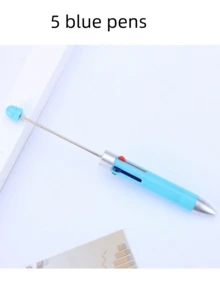 10支DIY 4合1多色圓珠筆，附有螢光珠、矽膠握把、創意裝飾和多種用途，適合學生、老師和日常生活使用 - 彩色 - 查看 8