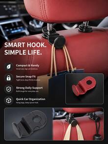 Universal Car Seat Back Hook, Multifunctional Mini Vehicle Interior Hanger, Compact Lightweight Simple Hook For Hanging Bags, Clothes And Daily Small Objects - A - View 6