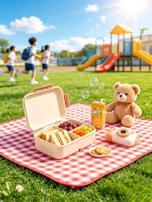 Customized Name Portable Lunch Box, With Leak-Proof Sauce Container, With Snap Lid, Fork And Spoon, 1200ml Adult Bento Box, Kitchen, Home, Office, Snack And Fruit Container, Back To School, Versatile Everyday, Aesthetic, Personalized Gift - Multicolor - View 2