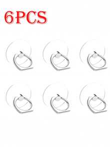6pcs Transparent Cartoon Phone Stands, Foldable Ring Holder Stands, Animal, Round, Small Flower Shaped Phone Stands Compatible With IPhone, Android Phone, Gift For Birthday, Family, Friends Finger Ring Holder, Phone Grip, Phone Accessories - Multicolor - View 12