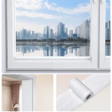 1pc 5m/196.85in Window Frame Renovation Decorative Strip, Wood Grain Thickened PVC Door Frame Decorative Strip, Window Frame, Window Sill, Baseboard Renovation Self-Adhesive Wallpaper - A - View 5