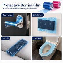 1 Gulungan Film Pelindung yang Dapat Digunakan Kembali, 100 Lembar Film Pelindung Permukaan Sentuh Transparan Tahan Air, Cocok untuk Gagang Pintu, Sakelar, Remote Control, Penutup Dudukan Toilet, dll., Ideal untuk Perjalanan, Hotel, Penggunaan di Rumah dan Hadiah. - MultiWarna - View 9