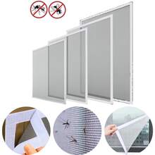 Malla de ventana blanca DIY, red mosquitera autoadhesiva con gancho y bucle, pantalla de insectos para ventana sin taladro - Varios estilos - Ver 1